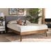 Baxton Studio Alke Mid-Century Modern Light Grey Fabric Walnut Brown Finished Wood Full Size Platform Bed - Wholesale Interiors SW8180-Light Grey/Walnut-M17-Full