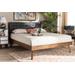 Baxton Studio Devan Mid-Century Modern Dark Grey Fabric Walnut Brown Finished Wood King Size Platform Bed - Wholesale Interiors SW8168-Dark Grey/Walnut-M17-King