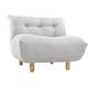 Fauteuil scandinave en tissu gris clair et bois clair yumi - Gris perle