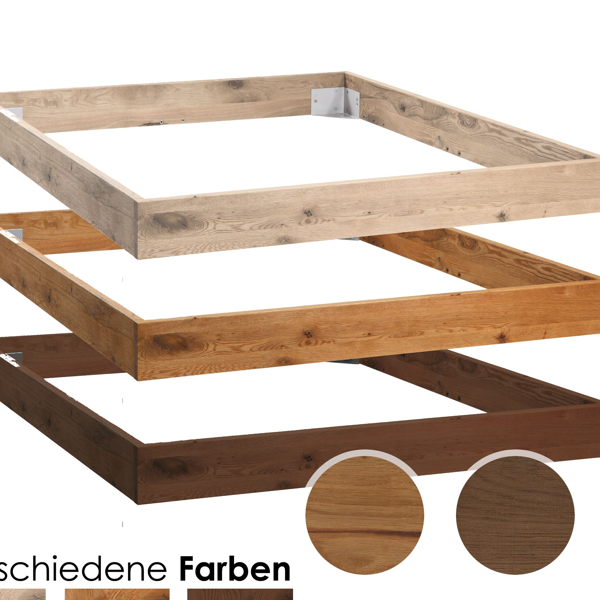 Hasena Oak-Line Wild Bettrahmen Cadro 18 Wildeiche 90x190 cm / coffee