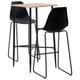 vidaXL Ensemble de bar 3 pcs Plastique Noir