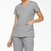 Dickies Women's Eds Signature V-Neck Scrub Top With Pen Slot - Gray Size M (85906)