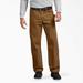 Dickies Men's Relaxed Fit Sanded Duck Carpenter Pants - Rinsed Brown Size 38 32 (DU336)