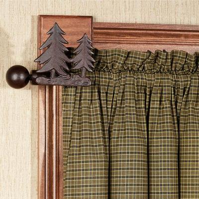Pine Tree Decorative Curtain Rod Set Brown 44