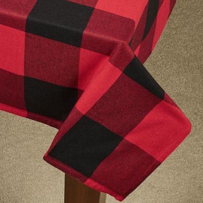 Rustic Buffalo Plaid Oblong Tablecloth Red/Black, 65 x 140, Red/Black