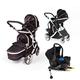 Kids Kargo Double Tandem Duellette Baby & Tot + Iso-Fix Car Seat and Base ... (Black)