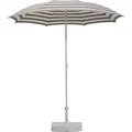 Parasol, design rond, Ø 2000 mm, piétement blanc, blanc / taupe