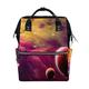 BKEOY Backpack Diaper Bag Purple Galaxy Planet Print Diaper Bag Multifunction Travel Daypack for Mommy Mom Dad Unisex