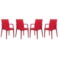 Weave Mace Indoor/Outdoor Chair (With Arms) (Set of 4) - LeisureMod MCA19R4