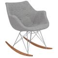Willow Twill Fabric Eiffel Rocking Chair - LeisureMod WR24GRT