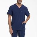 Dickies Men's Eds Essentials V-Neck Scrub Top - Navy Blue Size S (DK645)