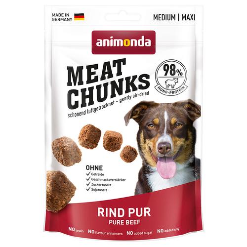 4 x 80 g Animonda Meat Chunks Rind Pur Hundesnacks