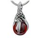 MIYUAN 925 Silver Dragon Claw Synthetic Garnet Men Pendant Necklace (20)