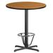 36'' Round Natural Laminate Table Top with 30'' x 30'' Bar Height Table Base and Foot Ring - Flash Furniture XU-RD-36-NATTB-T3030B-3CFR-GG