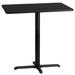 24'' x 42'' Rectangular Black Laminate Table Top with 22'' x 30'' Bar Height Table Base - Flash Furniture XU-BLKTB-2442-T2230B-GG