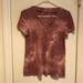 American Eagle Outfitters Tops | Ae American Eagle Soft & Sexy Ribbed Tie Dye Tee | Color: Cream/Pink | Size: S