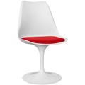 Chaise de salle à manger - Chaise pivotante blanche - Tulip Rouge - Cuir végétalien, Métal, pp