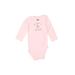 Carter's Long Sleeve Onesie: Pink Bottoms - Size 6 Month