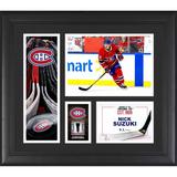 Nick Suzuki Montreal Canadiens Framed 15" x 17" Player Collage with a Piece of Game-Used Puck