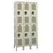 Hallowell Heavy Duty 2 Tier 3 Wide Gym Locker Metal in White/Brown | 78 H x 36 W x 15 D in | Wayfair U3258-2HV-A-PT