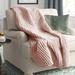 Kelly Clarkson Home Madison Handmade Chunky Double Knit Throw Plastic/Acrylic in Pink/White/Brown | 50 W in | Wayfair