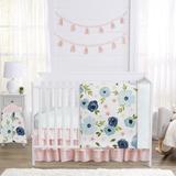 Sweet Jojo Designs 4 Piece Crib Bedding Set Polyester in Gray | Wayfair WatercolorFloral-PK-BU-Crib-4