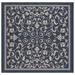 Blue/Navy 79 x 0.2 in Area Rug - Fleur De Lis Living Galena Floral Navy/Beige Indoor/Outdoor Area Rug, Synthetic | 79 W x 0.2 D in | Wayfair