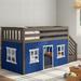 Harjeet Twin Over Twin Solid Wood Bunk Bed w/ Shelves by Harriet Bee kids Wood in Blue/Brown | 50 H x 42.5 W x 99.5 D in | Wayfair
