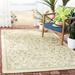 White 108 x 0.25 in Area Rug - Fleur De Lis Living Galena Stults Floral Ivory/Green Indoor/Outdoor Area Rug, Synthetic | 108 W x 0.25 D in | Wayfair