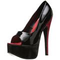 Ellie Shoes Damen 652-Bonnie Plateau-Pumps, Schwarz/Rot, 45.5 EU