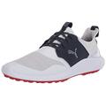 PUMA Golf Herren Ignite Nxt Lace Golfschuh, Puma White-Puma Silver Peacoat, 44.5 EU