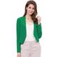 Allegra K Damen Langarm Offen Asymmetrisch Crop Blazer Jacke Grün S