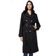 Orolay Long Trench Coat for Women with Belt Lightweight Double-Breasted Duster Trench Coat Black L