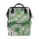 BKEOY Backpack Diaper Bag Green Palm Leaves Diaper Bag Multifunction Travel Daypack for Mommy Mom Dad Unisex