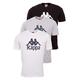 Kappa Men's T-Shirt VEPPEL in Pack of 3 Sports Shirt with Crew Neck and Logo Print Basic Shirts for Men Short Sleeve Top for Sports and Leisure Regular Fit - White - XX-Large