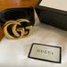 Gucci Accessories | Black Gucci Leather Belt Size 85 Width 3 Inches | Color: Black | Size: 85 (Small)