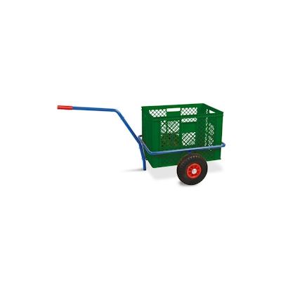 BRB Handwagen mit Kunststoffkorb, H 410 mm, grün, LxBxH 1250 x 640 x 660 mm, Tragkraft 200 kg Image