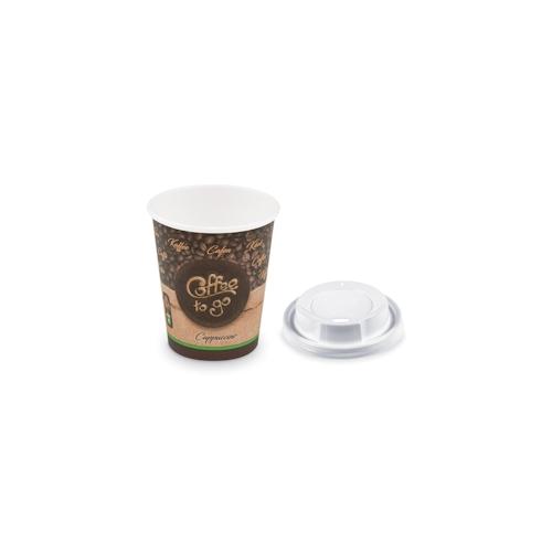 500x Kaffeebecher M ‚Coffee To Go‘ Cappuccino mit Trinkdeckel 200ml 280ml