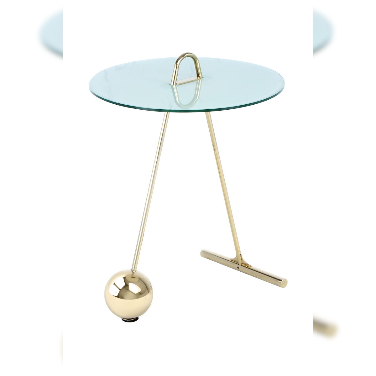 Lalee.Avenue Kayoom Beistelltisch Pendulum 525 Gold / Weiß, 46cm (L/T) x 46cm (B) x 60cm (H) Image