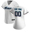 Women's Nike White Miami Marlins Home Replica Custom Jersey