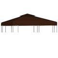 vidaXL 2-Tier Gazebo Top Cover Waterproof Replacement Canopy Gazebo Roof Patio Garden Sunshade Sun Shelter Tent Top Cover 3x3m Brown