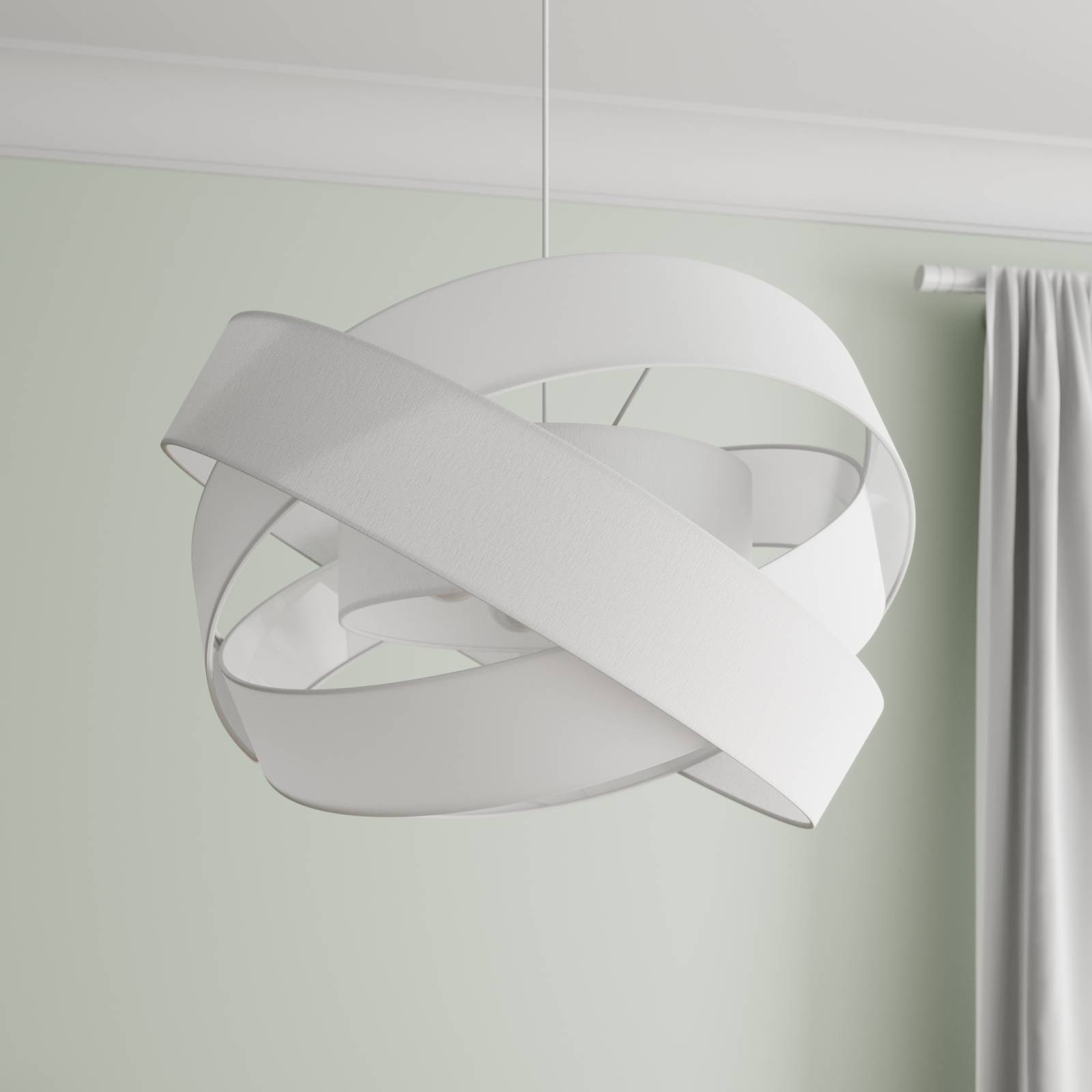 Hängelampe Simaria Lindby, dimmbar, weiß / opal, für Wohn- / Esszimmer, Textil / Stoff / Seide, Modern, Pendelleuchte