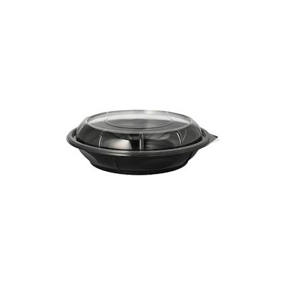 Papstar 3 X 35 Salatschalen, PET 800 ml Ø 22,1 cm · 6,2 cm schwarz "Snap It" mit Deckel PET glasklar