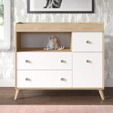 Harriet Bee Cubelo Changing Table Dresser Wood in White/Brown | 37.75 H x 45 W x 18.25 D in | Wayfair 12172
