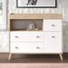 Harriet Bee Cubelo Changing Table Dresser Wood in White/Brown | 37.75 H x 45 W x 18.25 D in | Wayfair 12172