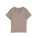 Calvin Klein Women's S/S V-Neck Pyjama Top, Brown (CHAI Latte DVB), Small (Size:S)