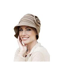 Rosabella Summer Chemo Hat for Women with Hair Loss Sun Cap Alopecia Cotton Headwear (Taupe)