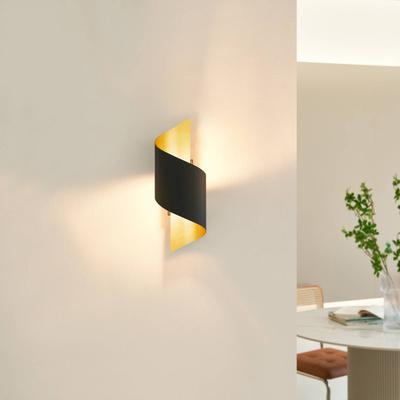 Lindby Wandleuchte Desirio, schwarz/gold, 24cm, G9, Metall Image