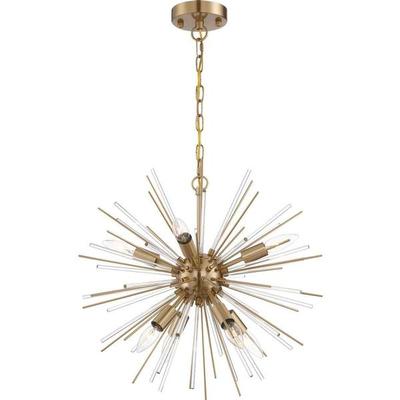 Nuvo Lighting 68192 - 8 Light Vintage Brass Finish with Glass Rods Chandelier (CIRRUS 8 LIGHT CHANDELIER)