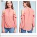 Anthropologie Tops | Anthro Maeve Blushpink Ruffle Cold Shoulder Blouse | Color: Pink | Size: S